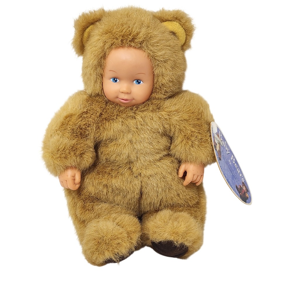 Anne Geddes Baby Bears Bean Filled Collection Tan Plush Vinyl Face Doll 9 inch